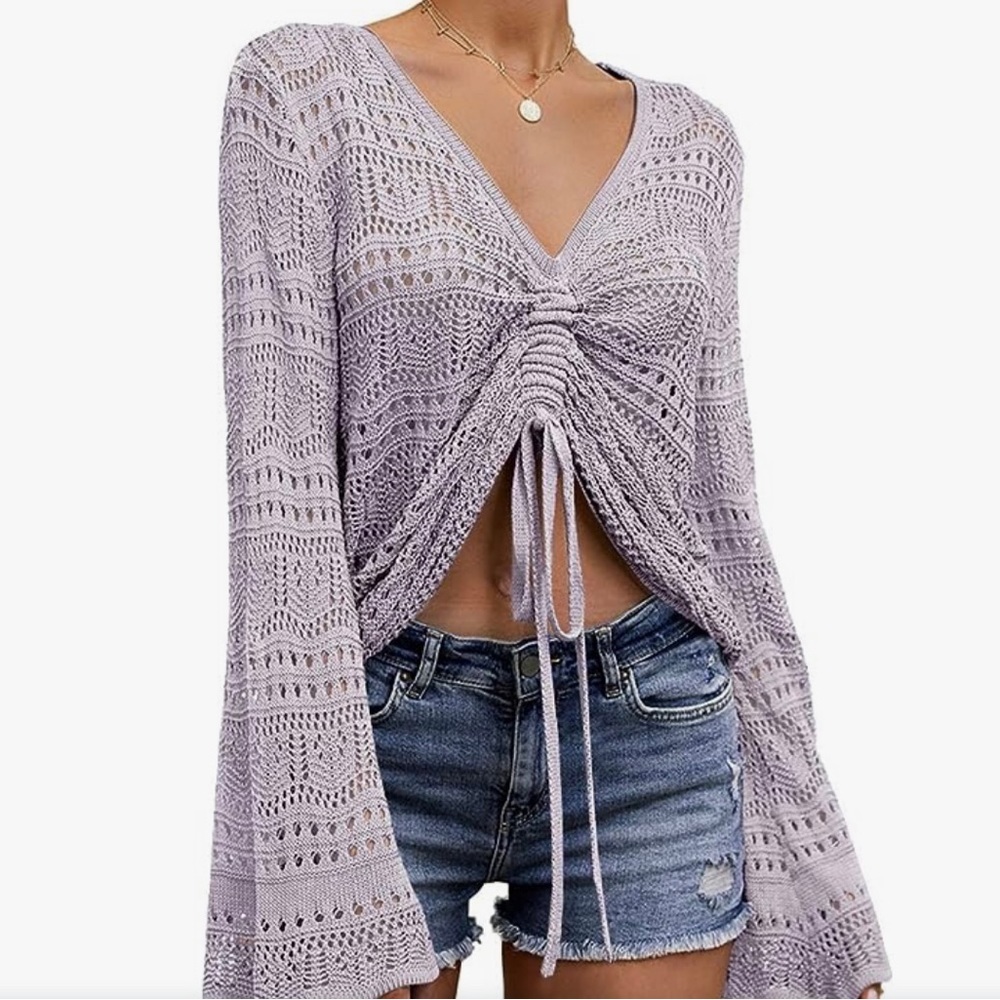 Crochet drawstring top. - Picture 3 of 3